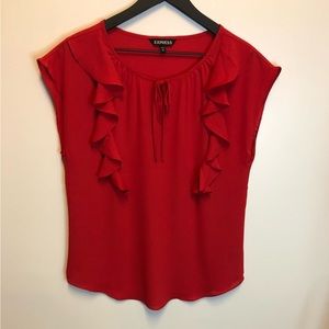 NWOT Express Keyhole Ruffle Detail Top